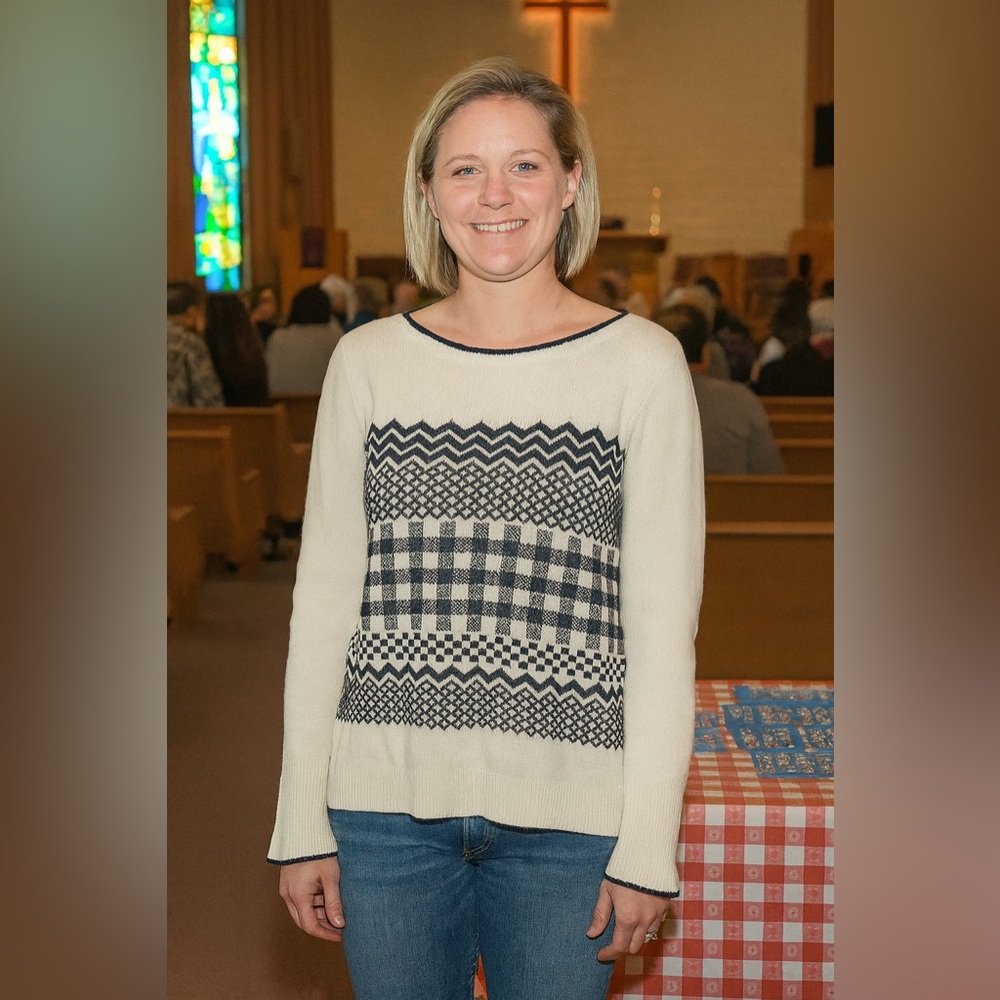 Talbotsblack & White Patterned Petites Sweater Si… - image 1